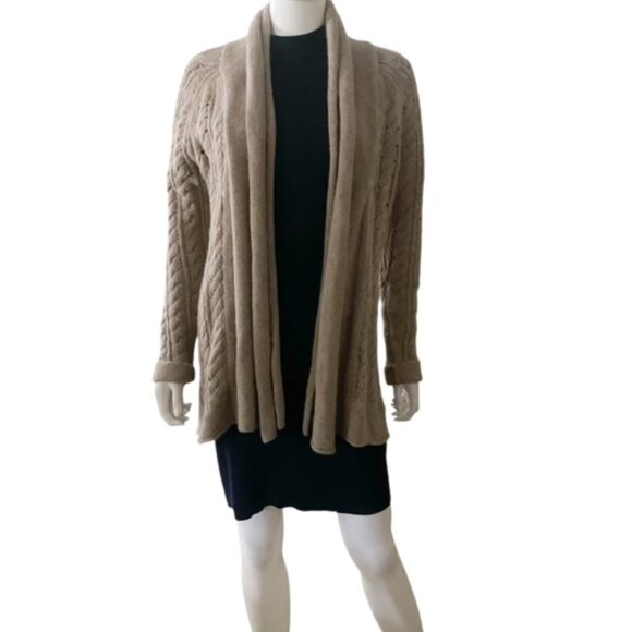 NWT Aqua Wool Angora Blend Open Front Cable Knit Cardigan Medium - Picture 1 of 4